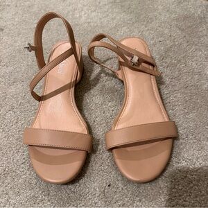 Minimalist Tan Slingback Sandals - Women